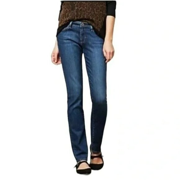 AG-ED Adriano Goldschmied Straight Leg Denim Jeans Womens 29R Medium Wash Stretc - Picture 1 of 12